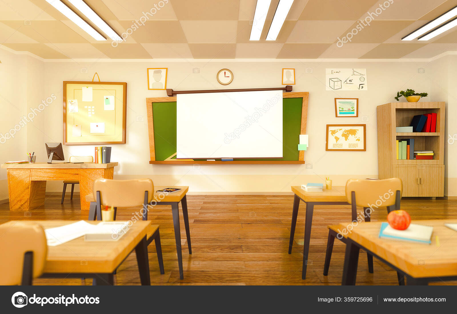 Empty School Classroom Cartoon Style Education Concept Students Rendering Interior Stock Photo by ©SlaSla 359725696 Empty School Classroom Cartoon Style Education Concept Students Rendering Interior Stock Photo by ©SlaSla 359725696
