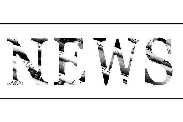 Word "News" written with letters cut from newspaper — Stock Photo, Image