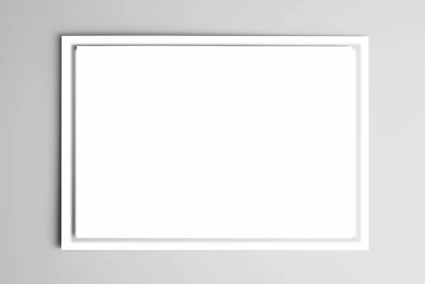 Ilustração Cartão Branco Com Moldura — Fotografia de Stock