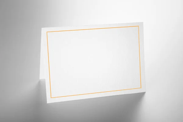 Üres Üdvözlés Meghívás Vagy Fenntartás Kártya Aranyszínű Kerettel — Stock Fotó