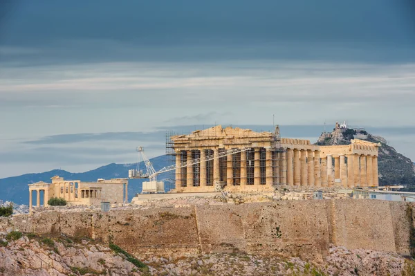 Akropolis dalam sinar matahari terbenam — Stok Foto