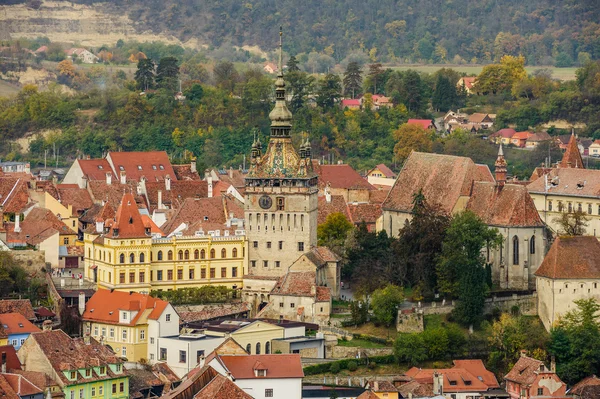 Панорамный вид на город Сигишоара, Румыния — стоковое фото