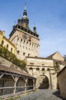 Saat Kulesi Sighisoara Town, Romanya
