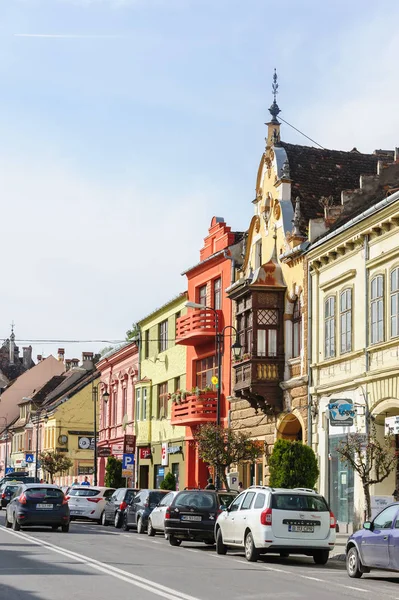 Moderne straten van Sighisoara, Roemenië — Stockfoto