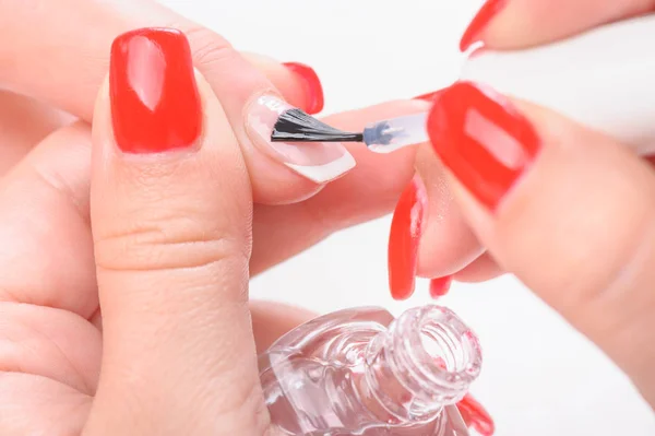 Manicure unghie pittura trasparente — Foto Stock