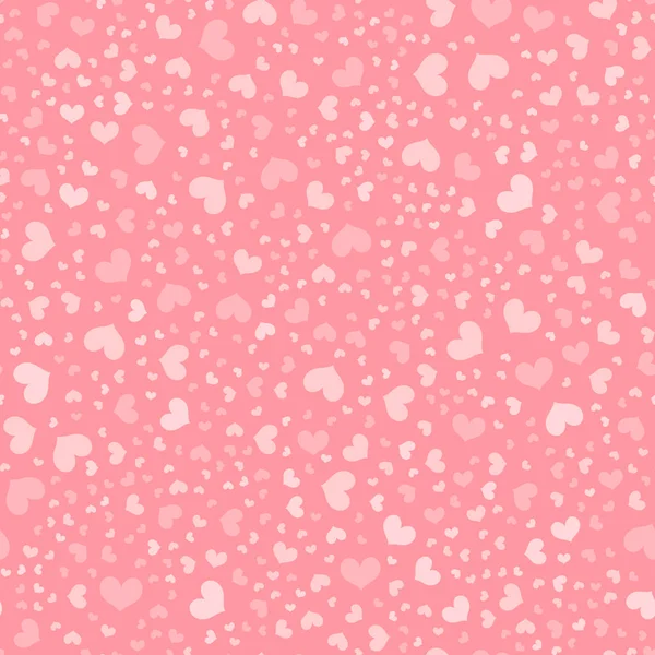 Romantic pink heart random seamless vector pattern — Stock Vector