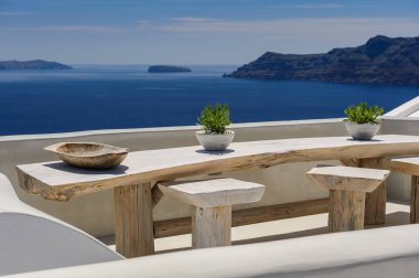 Oia lüks güverte ve patios