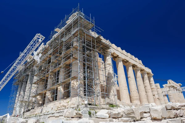 Reconstrução de Pártenon em Acropolis, Athens, Grecia — Fotografia de Stock