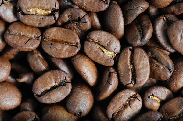 Roasted coffee beans macro — Stock Photo, Image