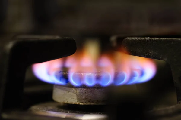 Gas stove burner closeup — Stock Photo, Image