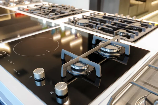 Brand new hybrid gas and electric induction stove — ストック写真