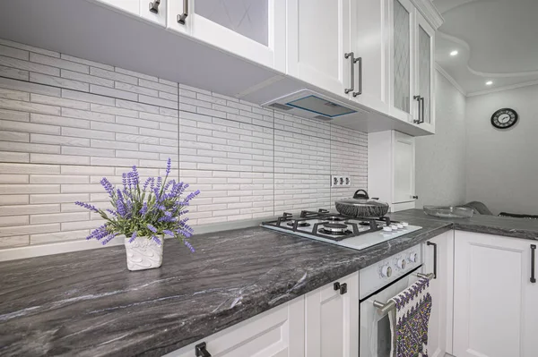 Modern white kitchen interior — Stock Photo, Image