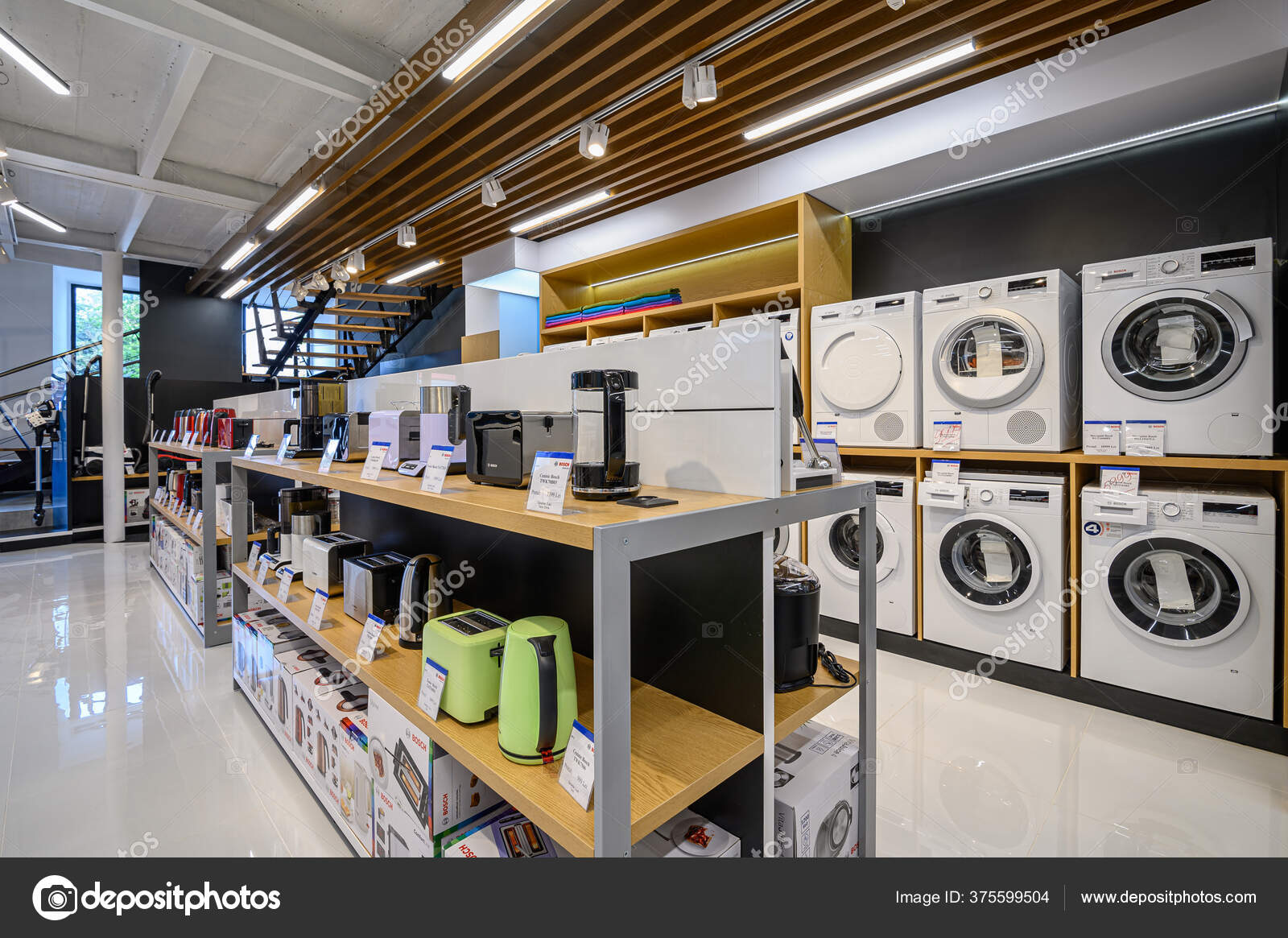 Interior of premium domestic appliance store Stock Editorial