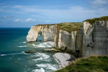 Beyaz kayalıklar Etratat, Normandy, Fransa