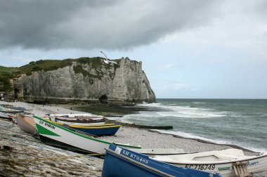 Beyaz kayalıklar Etratat, Normandy, Fransa