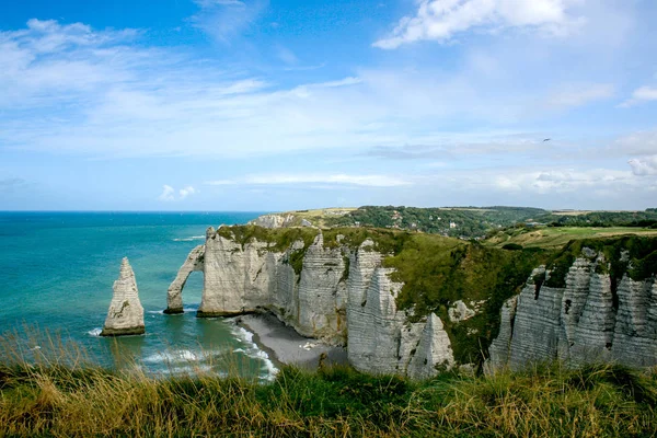 Scogliere bianche Etratat, Normandia, Francia — Foto Stock