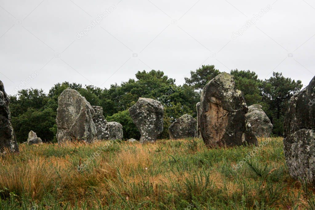 Carnac megaliths, scenery around the Carnac stones a megalithic site in Brittany France