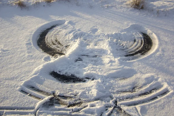 Fußabdrücke Schnee — Stockfoto