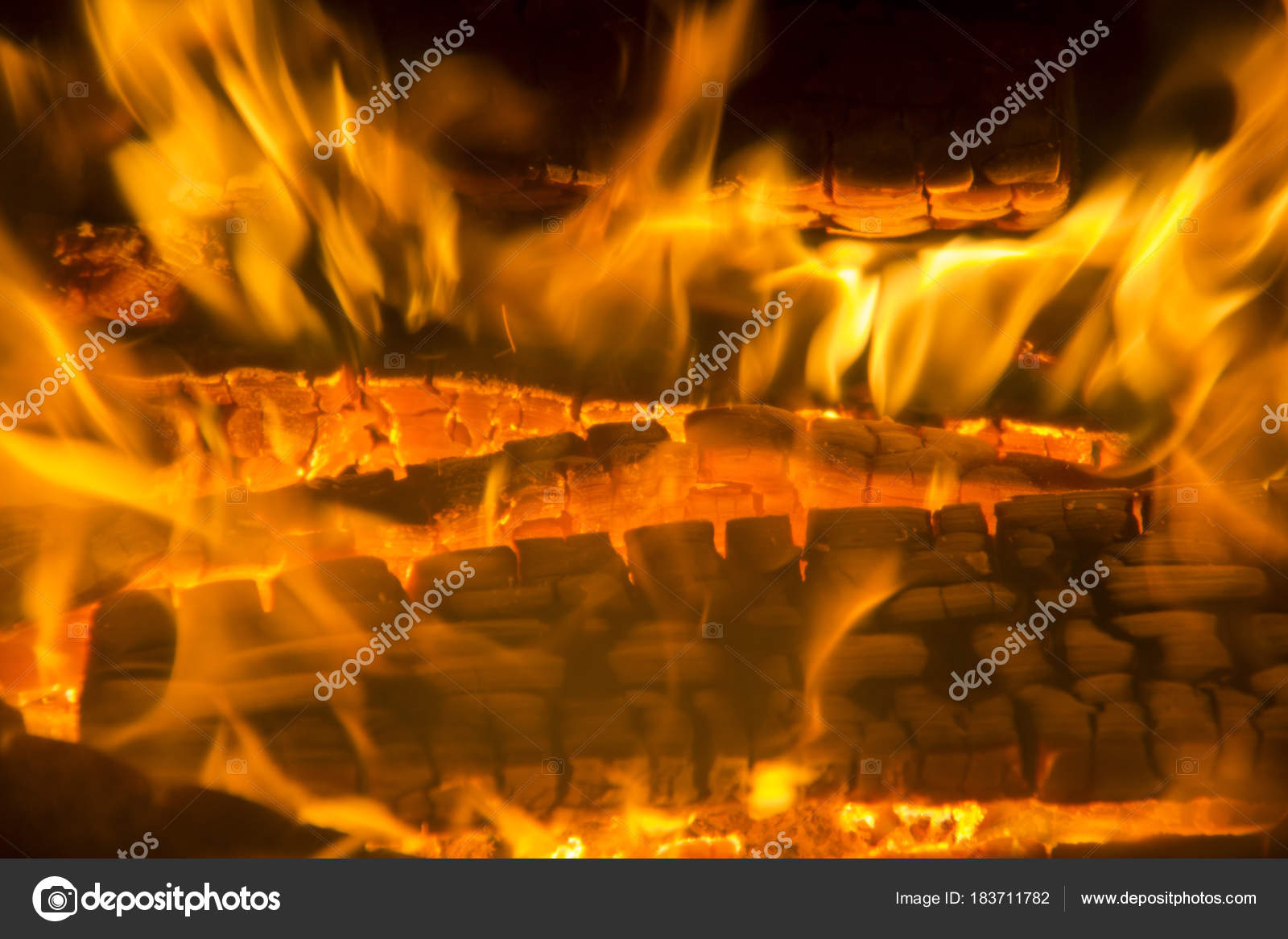 Burning Firewood Coal Closeup Fireplace Stock Photo C Uldiszile