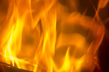 yakacak odun kömür closeup şöminede yanan