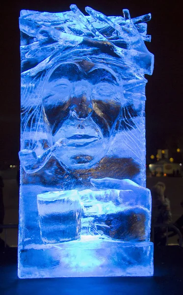 2018 Международный Фестиваль Ледяной Скульптуры Елгаве Латвия Творчески Оспаривают Художников — стоковое фото