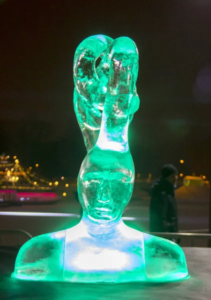 2018 Festival Internacional Escultura Hielo Jelgava Letonia Desafío Creativo Artistas — Foto de Stock