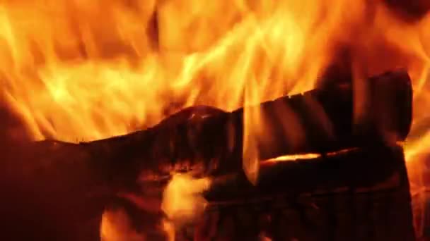 Combustion Charbon Bois Gros Plan Dans Cheminée Cheminée Braise Maison — Video