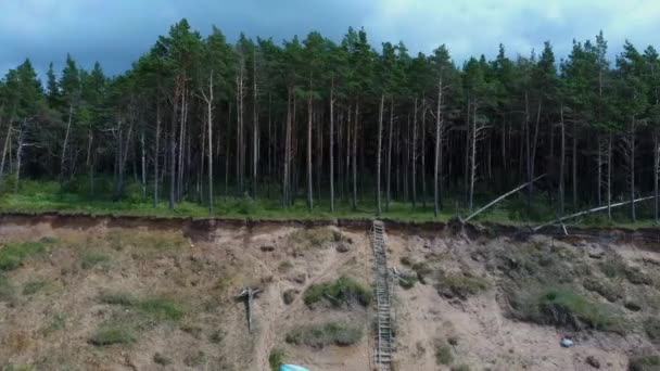 Flying Coastline Baltic Sea Jurkalne Summer Suny Day Letecký Pohled — Stock video