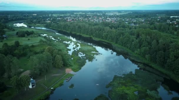 Volare Sopra Cascata Più Ampia Europa Situato Kuldiga City Lettonia — Video Stock
