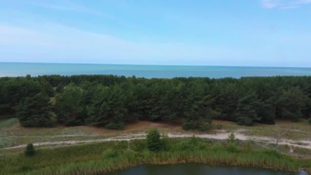 Vliegen Liepaja War Port Letland Oude Zuidelijke Forten Oostzee Sea — Stockvideo