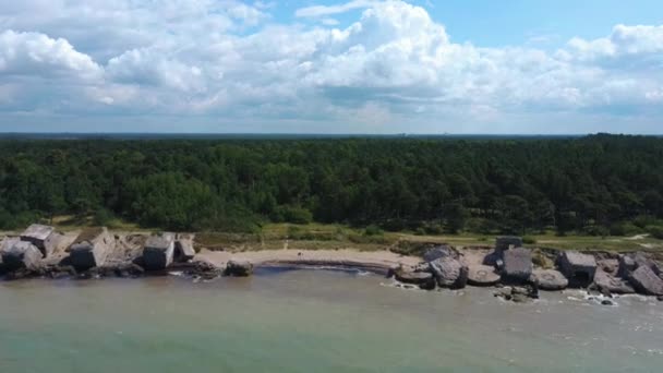 Πετώντας Πάνω Από Liepaja War Port Λετονία Βόρειο Πόλο Παλιά — Αρχείο Βίντεο