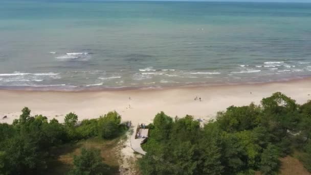 Dron Shot Baltic Sea Vanuit Lucht Pavilosta Letland Letse Kust — Stockvideo