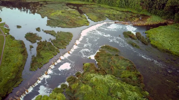 Cascada Más Grande Europa Letonia Kuldice Puente Brick Otro Lado — Foto de Stock