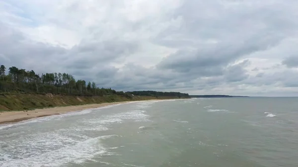 Repülés Balti Tenger Partján Jurkalne Esténként Aerial View Lettország Jurkalne — Stock Fotó