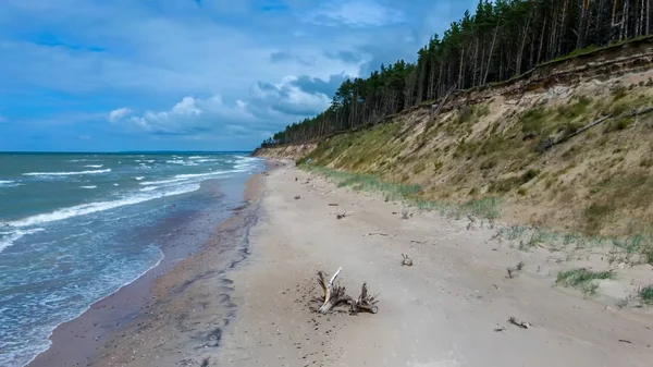 Repülés Balti Tenger Partján Jurkalne Esténként Aerial View Lettország Jurkalne — Stock Fotó