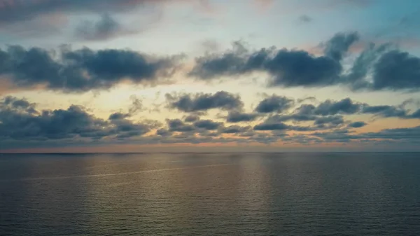 Mar Después Del Atardecer Hermoso Sea Sunset Aerial Drone Shoot — Foto de Stock