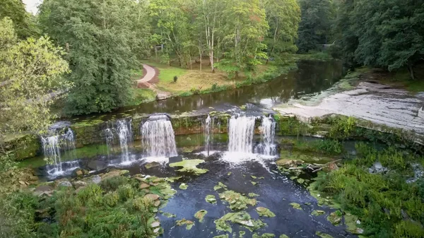 Veduta Aerea Della Cascata Keila Estonia Situato Sul Fiume Keila — Foto Stock