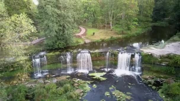 Vista Aérea Cachoeira Keila Estónia Localizado Rio Keila Condado Harju — Vídeo de Stock