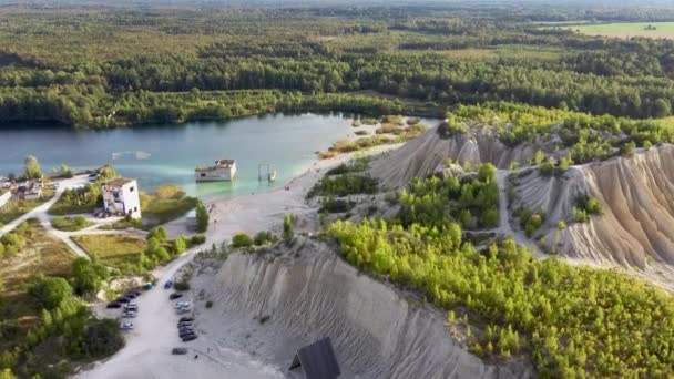 Sand Hills Quarry Pond Abandoned Prison Rummu Estonia Europe Zalane — Wideo stockowe
