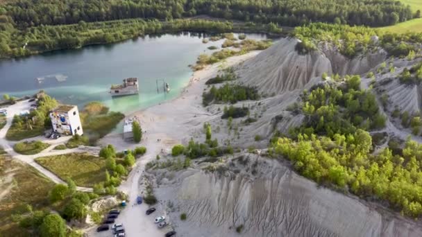 Sand Hills Quarry Pond Abandoned Prison Rummu Estonia Europe Inundaron — Vídeos de Stock