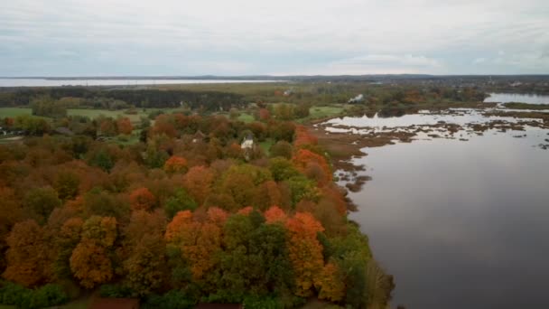 Fly Doles Sala Segunda Maior Ilha Letónia Esta Uma Península — Vídeo de Stock