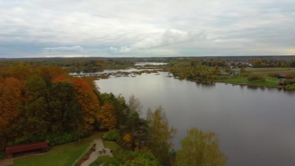 Fly Doles Sala Segunda Maior Ilha Letónia Esta Uma Península — Vídeo de Stock