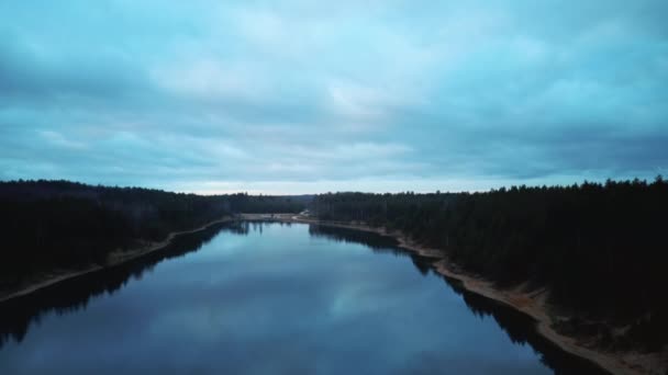 Aerial Dron Shoot Old Dubkalnu Sal Quarry City Ogre Latvia — 비디오