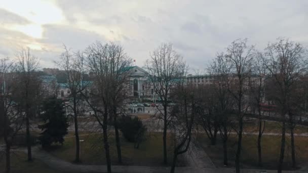 Vista Della Stazione Ferroviaria Della Città Vilnius Lituania Dall Alto — Video Stock