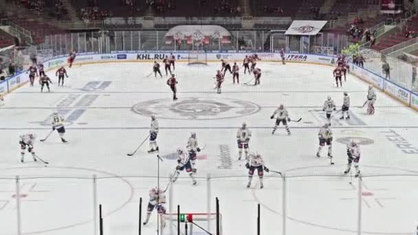 Letónia Hockey Arena Riga Jogo Khl Riga Dinamo Sochi Lote — Vídeo de Stock