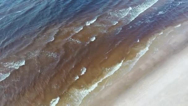Aerial Dron Shot Baltic Sea Costline Waves View Shove Mořské — Stock video