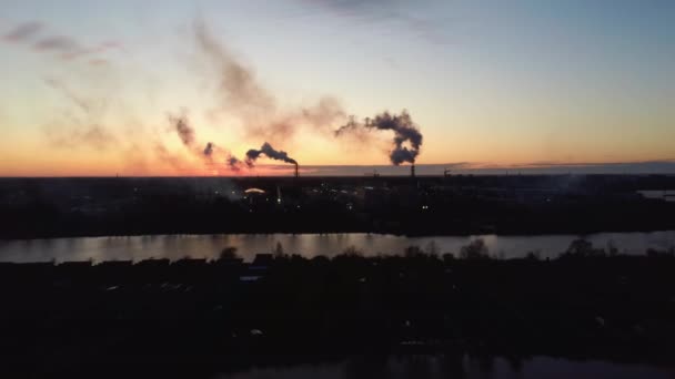 Gündoğumunda Hava Manzaralı Sigara Içme Yığını Hava Kirliliği Klim Değişikliği — Stok video
