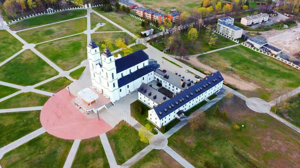 Uitzicht Vanuit Lucht Majestueuze Kathedraal Van Aglona Letland Witte Chatolische — Stockfoto