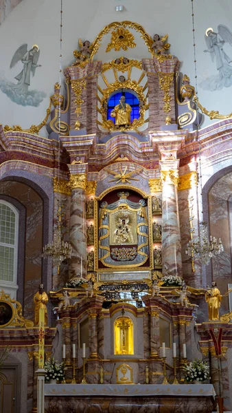 Majestic Aglona Cathedral Lettország Egyik Legfontosabb Katolikus Spirituális Központja Deatail — Stock Fotó