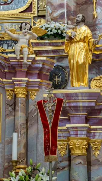 Majestatyczna Katedra Aglony Jeden Najważniejszych Katolickich Ośrodków Duchowych Łotwie Deatail — Zdjęcie stockowe